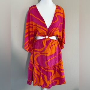 Vibrant Pink and Orange Dress